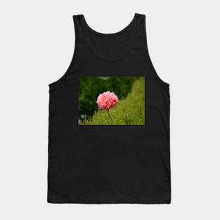 Pink Powder Puff Flower Tank Top